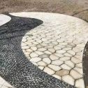 扬州 黄金麻冰裂纹地铺石工地铺装案例