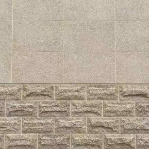 扬州 黄金麻自然面蘑菇石配荔枝面干挂