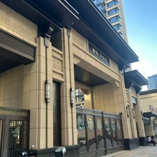 扬州 黄金麻花岗岩荔枝面小区门楼外墙干挂