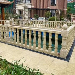 扬州黄金麻花岗岩石材栏杆，扶手，将军柱，花瓶柱