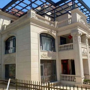 扬州 黄金麻花岗岩荔枝面别墅外墙干挂