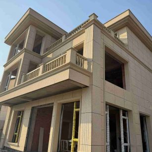 扬州 黄金麻花岗岩石材荔枝面外墙干挂效果展示