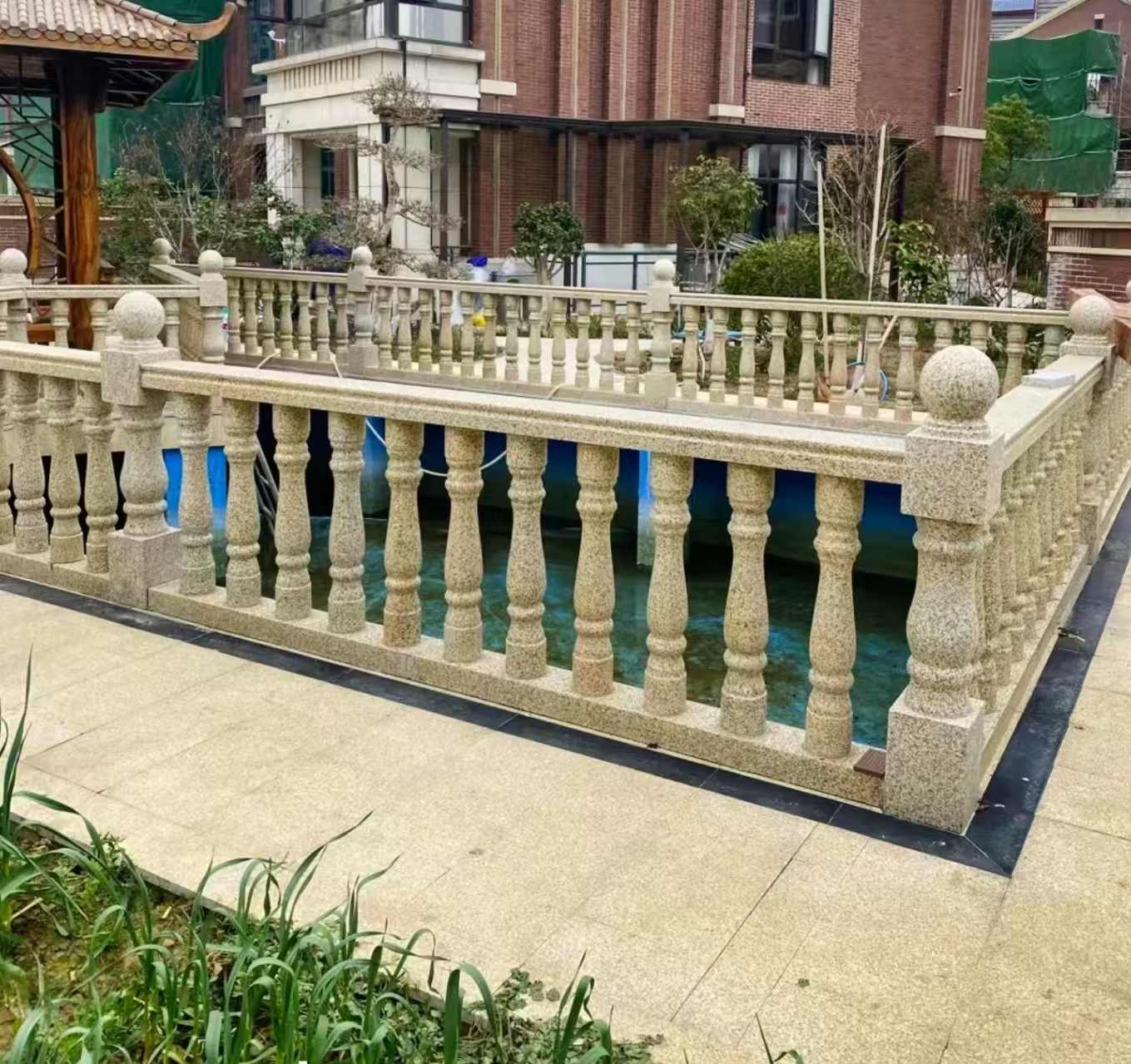 扬州黄金麻花岗岩石材栏杆，扶手，将军柱，花瓶柱