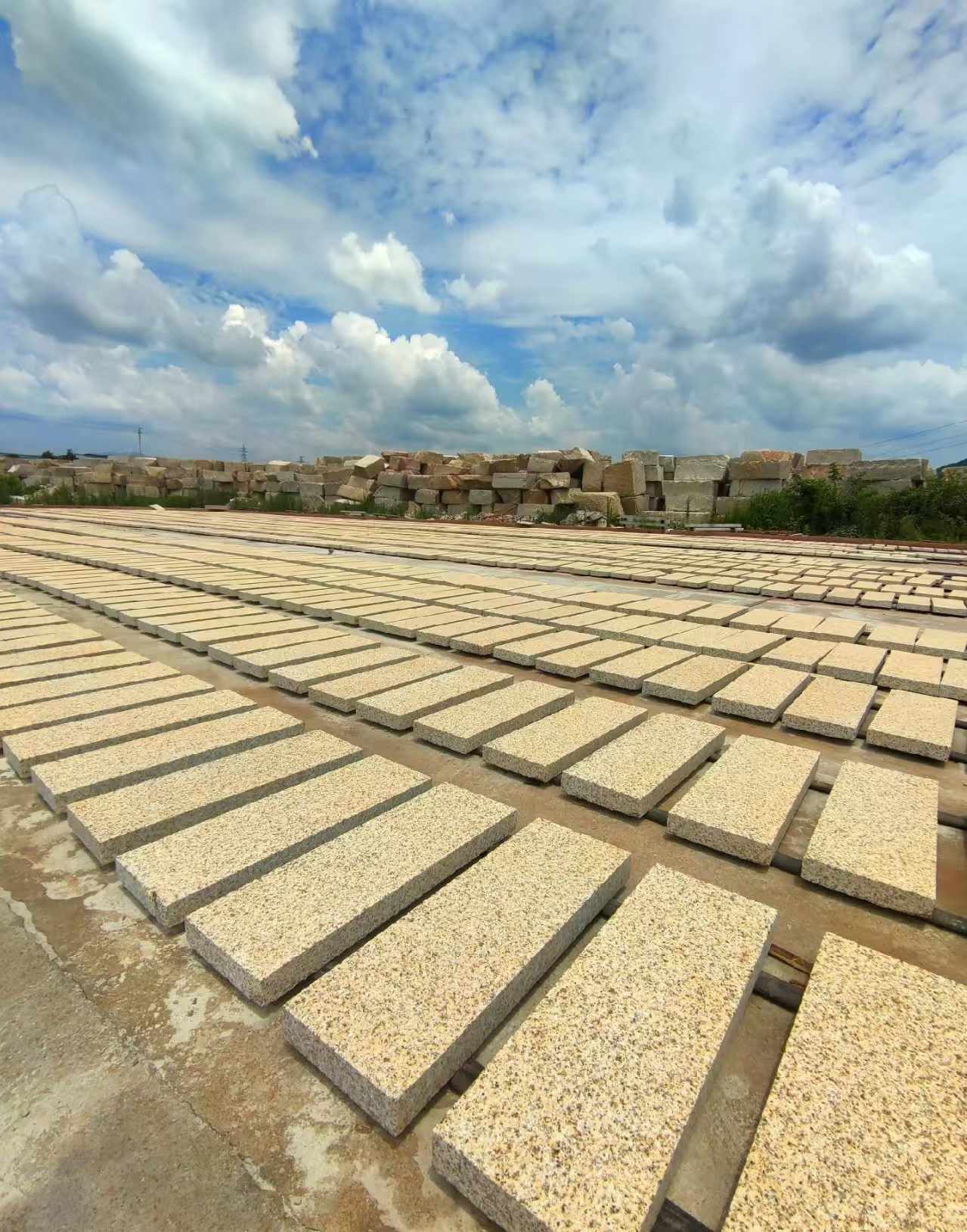 扬州 黄金麻荔枝面花岗岩石材地铺石防护中