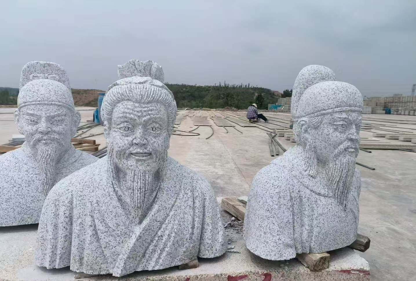 扬州 白麻花岗岩石材人物立体雕刻