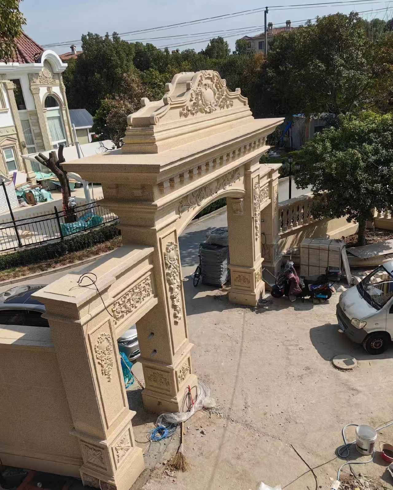 扬州 黄金麻荔枝面花岗岩别墅门楼