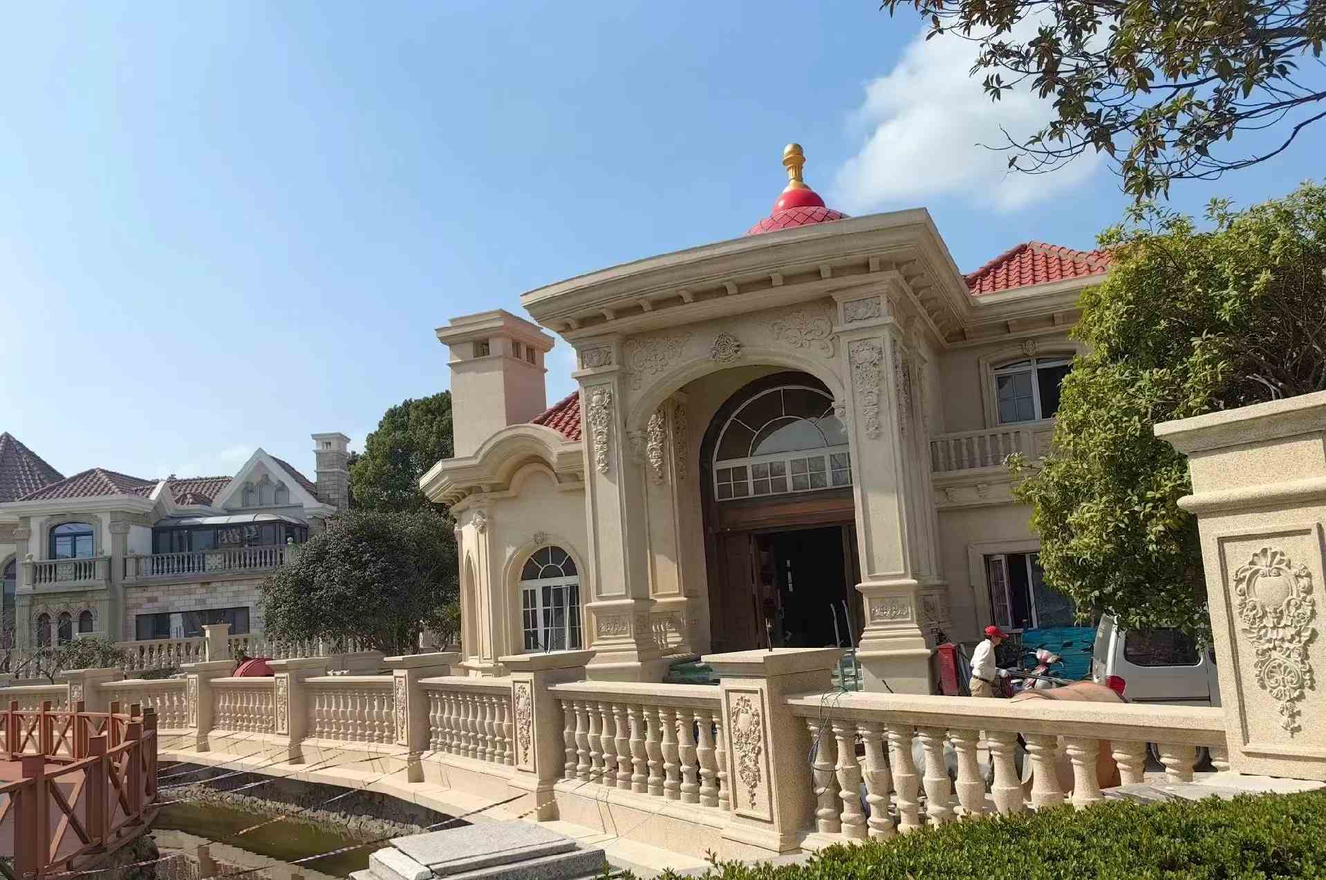 扬州 黄金麻花岗岩欧式别墅