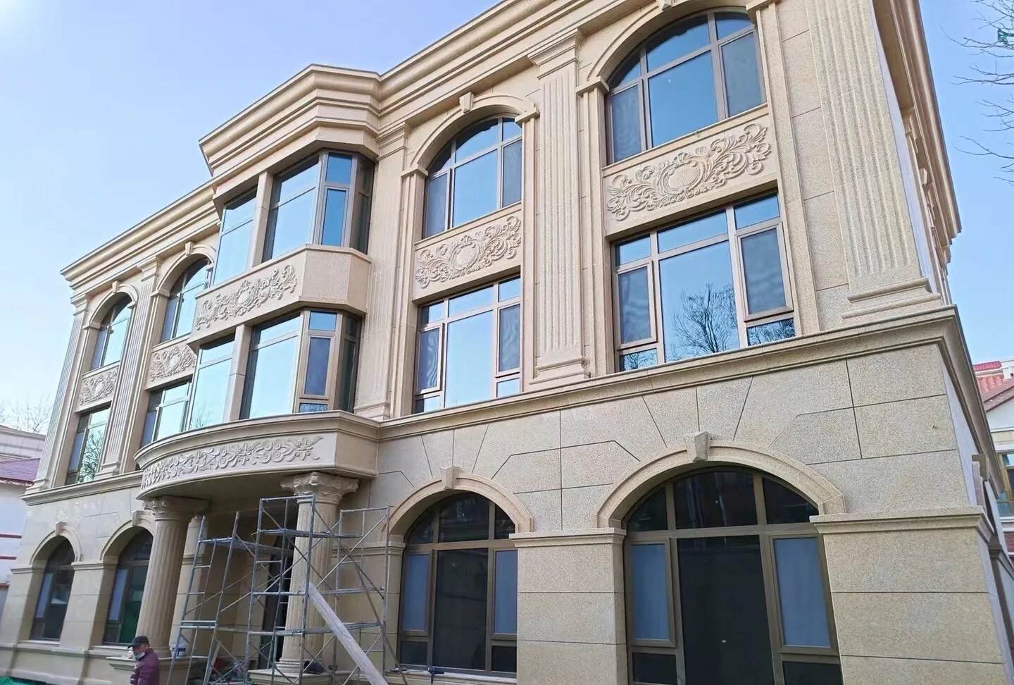 扬州 黄金麻花岗岩别墅外墙干挂